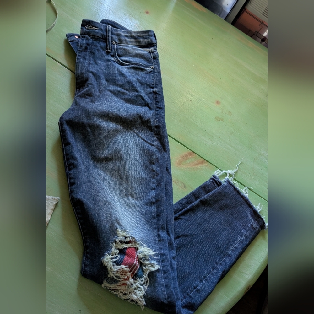 MOTHER Sample Patchwork Ankle Jeans